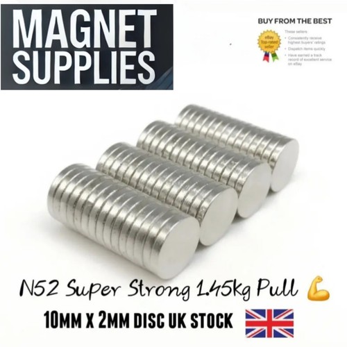 N52 10mm 2mm neodymium round - 10mm,