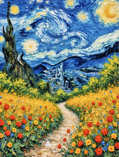 Poppies and starry - poppies,