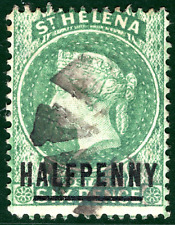 ST HELENA QV Classic Stamp ½d/6d *HALFPENNY* Surcharge Used {samwells}SBLUE59