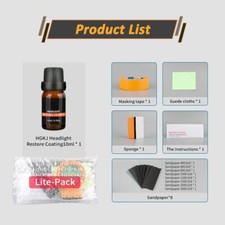 Headlight Restoration Kit / Lens Sealer Restore Plastic Headlamps Repair Set