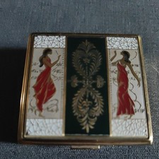 1950's ' MUSICAL Powder Compact with Sifter, Powder Puff and Lipstick Holder