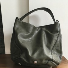 NAVYBOOT Womens Shoulder Bag Olive Green Leather