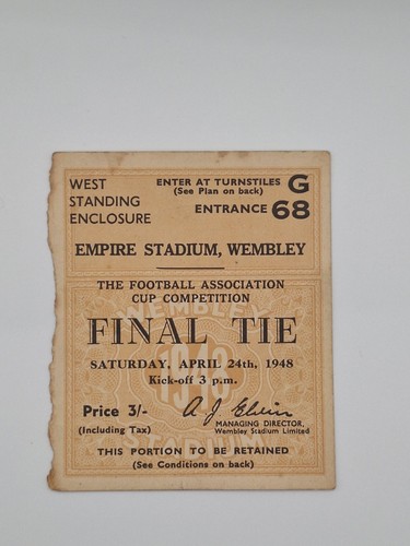 Rare 1948 ticket stub