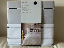 2 Pack White/Grey Stripe