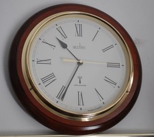 Acctim Atomik Wall Clock Tick  Radio Controlled Wooden case Case 32cm