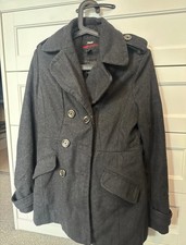 Miss Sixty Wool Blend Pea Coat | Charcoal GreyJacket Size Small see description 