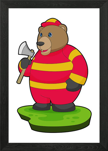 Bear firefighter axe framed - bear,