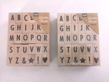 2 X Wooden Stamp Alphabet