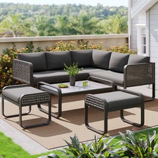 Rattan Garden Corner Sofa Set