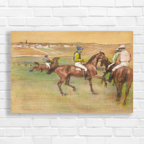 Horse racing pastel canvas - pastel,