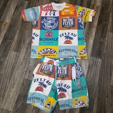 Born Fly shirt mens Medium Shorts And XL Shirt Beer Liquor Party Outfit Preowned