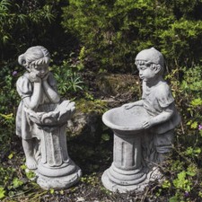 2 Stone Garden Bird Baths