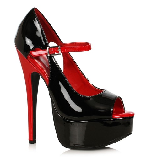 Black red stiletto high - 6",