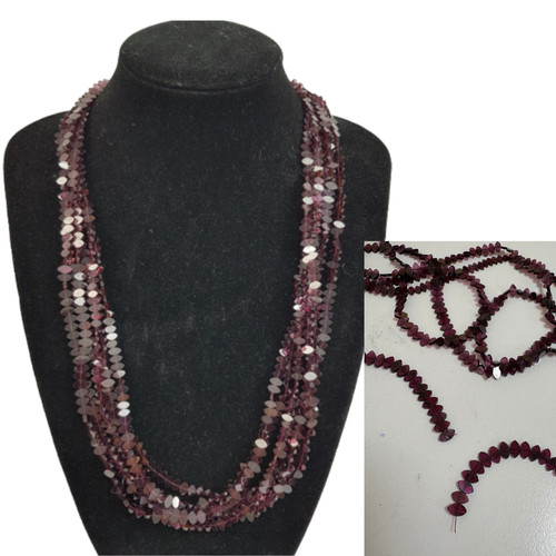 Broken garnet bead multistrand - bead,