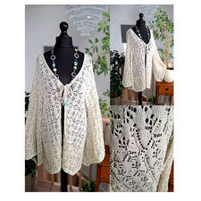 Cream LADIES CARDIGAN Crochet