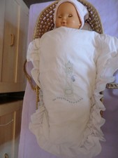 Lifesize Baby Doll with Moses Basket, Bedding & lots of clothes