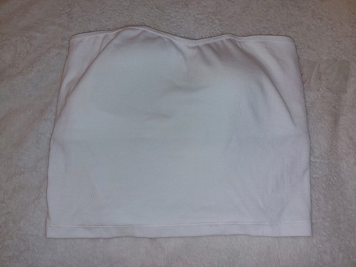 Primark white ribbed bandeau - white,