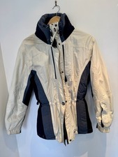 Schoffel Ski Jacket Womens Size Uk 10 Ivory Hooded Venturi Zip Coat