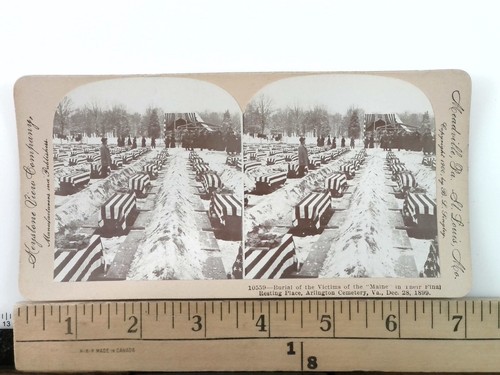 Uss maine burial stereoview - maine,