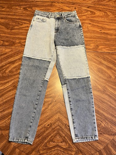 90s patchwork jeans with light - with,