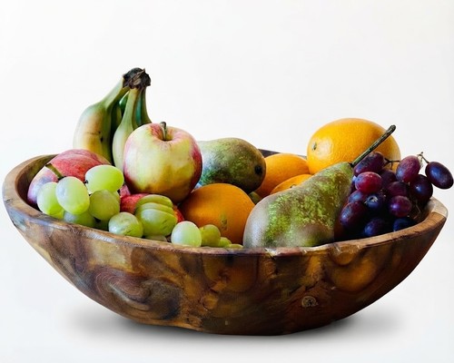 Large wooden fruit bowl - large,