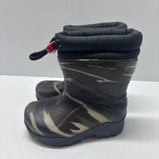 Dunlop Fleece Lined Children Wellies Thermal Waterproof Camouflage Green 8UK25EU