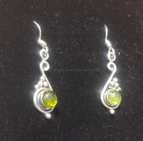 Sterling silver peridot drop - sterling,