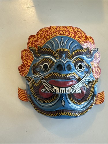 Handmade paper mache mask - mache,