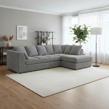 Grey Jumbo Cord 5 Seater