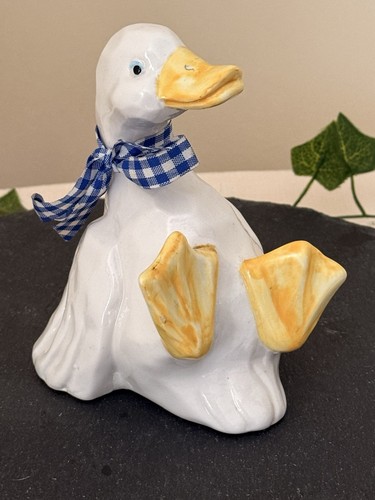 Vintage white ceramic duck - vintage,