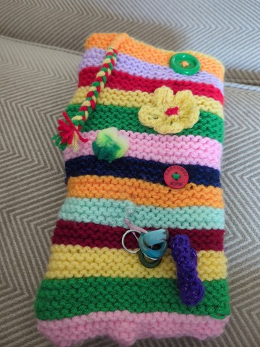 Hand knitted twiddle fiddle
