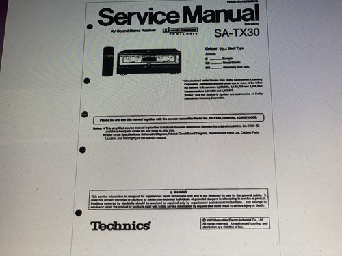 Technics 30 service - technics,