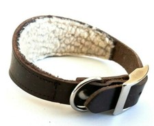 LEATHER ** WHIPPET ** FLEECE LINED SMALL NECK 12" (30CM) 13.5" (35CM)>