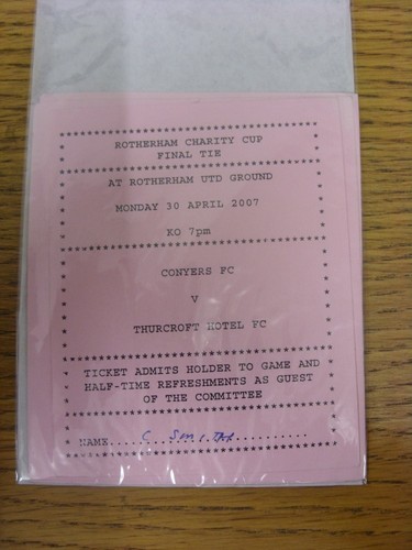 2007 ticket rotherham - 30/04/2007,