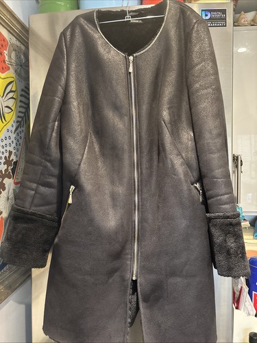 Roman black faux - black, suede