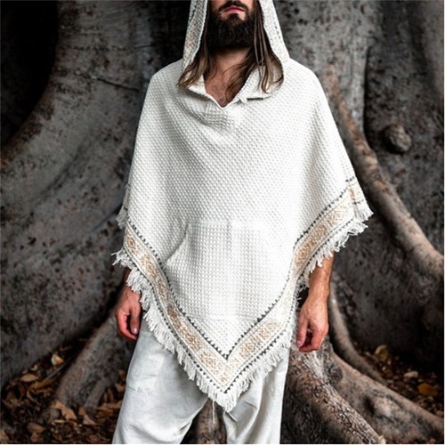 Men loose hooded poncho cape - men,