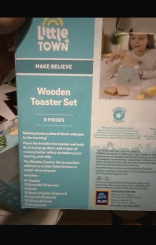 Little town wooden toaster - town,
