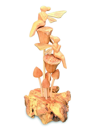 Double flower fairies - double, wooden