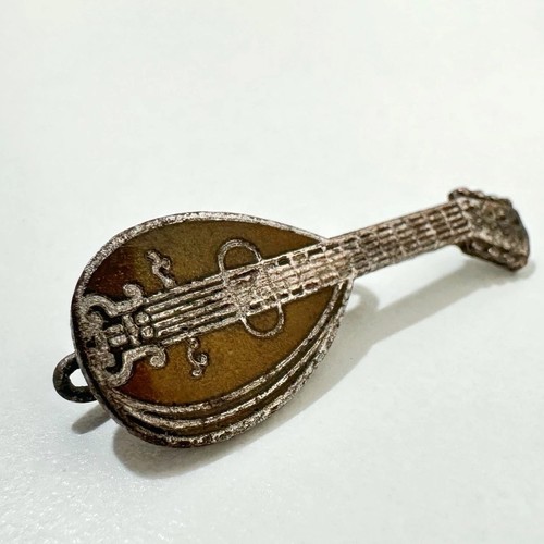 Vintage enamel mandolin brooch - vintage,