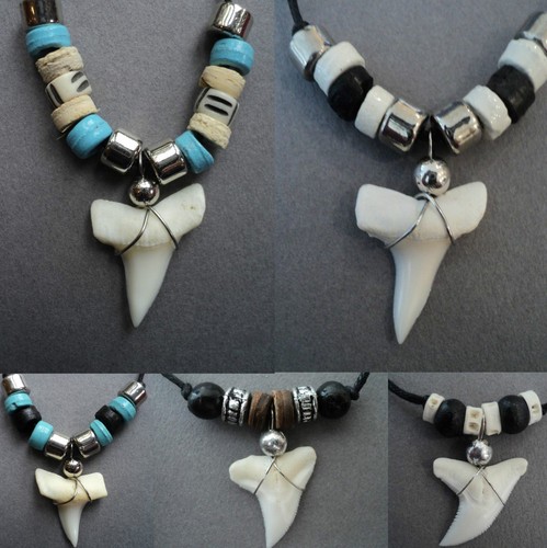Shark tooth necklace beaded - tooth,