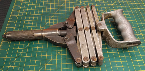 Vintage rivet gun lazy - gun, tongs