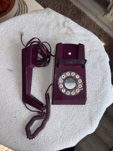 Retro purple trim phone - phone, push