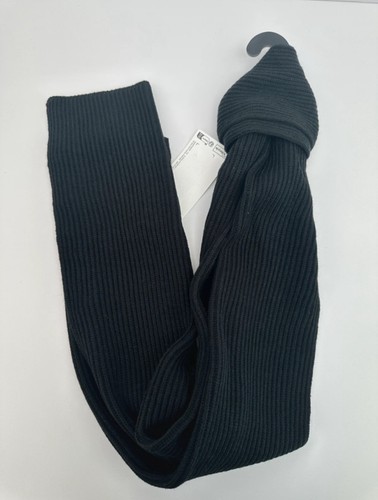 Black ribbed knit scarf - ribbed,