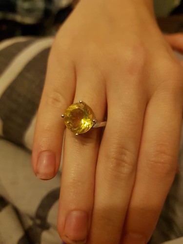 Golden fluorite solitare - golden,