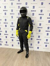 SPARCO SPRINT SUIT APPROVED FIA 8856-2018-NEW HOMOLOGATION BLACK/NEON YELLOW 001093