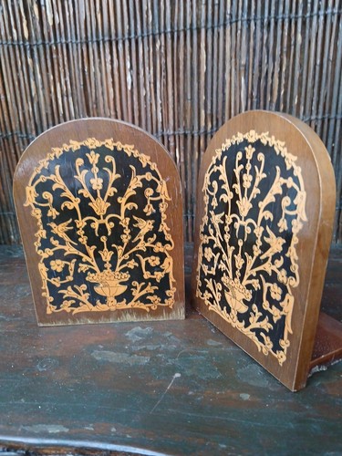 Pair vintage inlaid - pair,