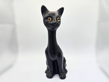 Victorian Black Pottery Cat -