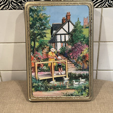 VINTAGE CHURCHILL’S BISCUIT TIN 3D COUNTRY SCENE RETRO ORIGINAL FINAL PRICE