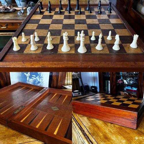 Antique mahogany chess - mahogany, &