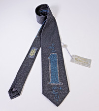 Vivienne Westwood '1' Silk  Tie - Grey Blue
